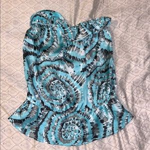 Flowy patterned tube top